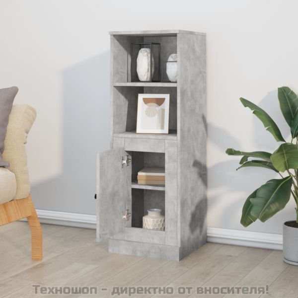 Висок шкаф, бетонно сив, 36x35,5x103,5 cm, инженерно дърво