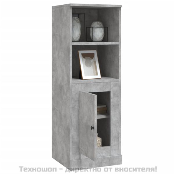 Висок шкаф, бетонно сив, 36x35,5x103,5 cm, инженерно дърво