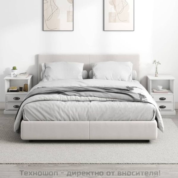 Нощни шкафчета, 2 бр, бели, 43x36x60 см