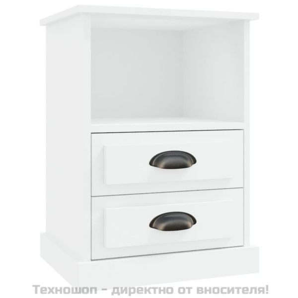 Нощни шкафчета, 2 бр, бели, 43x36x60 см