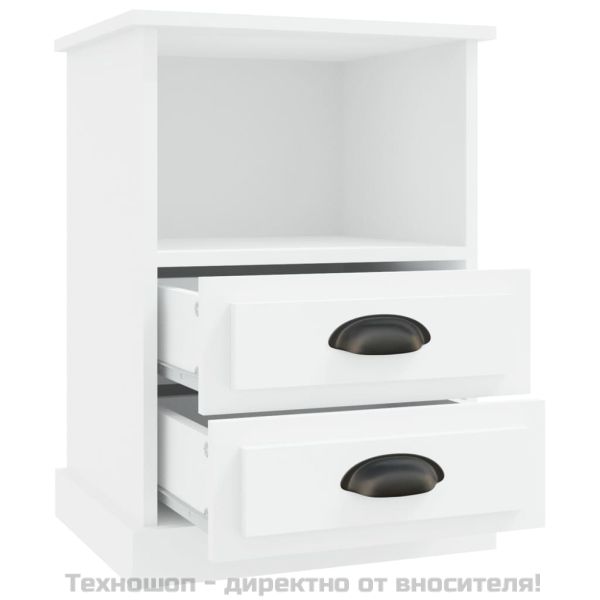 Нощни шкафчета, 2 бр, бели, 43x36x60 см