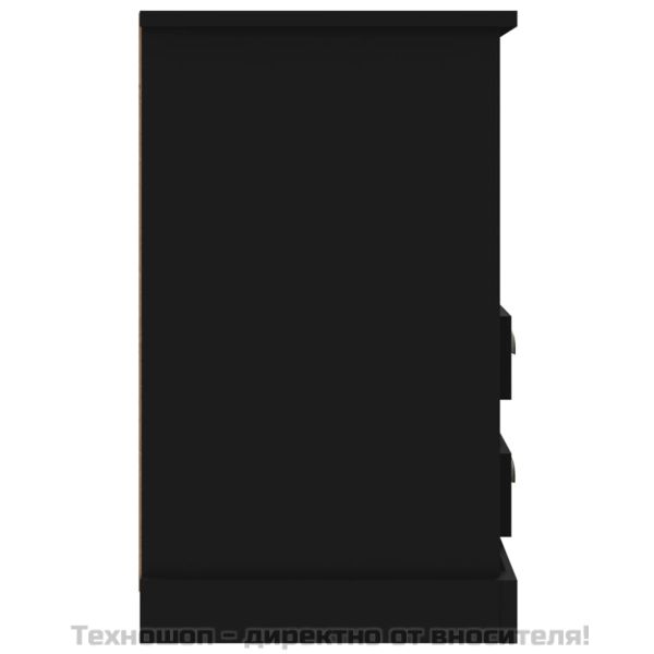 Нощни шкафчета, 2 бр, черно, 43x36x60 см