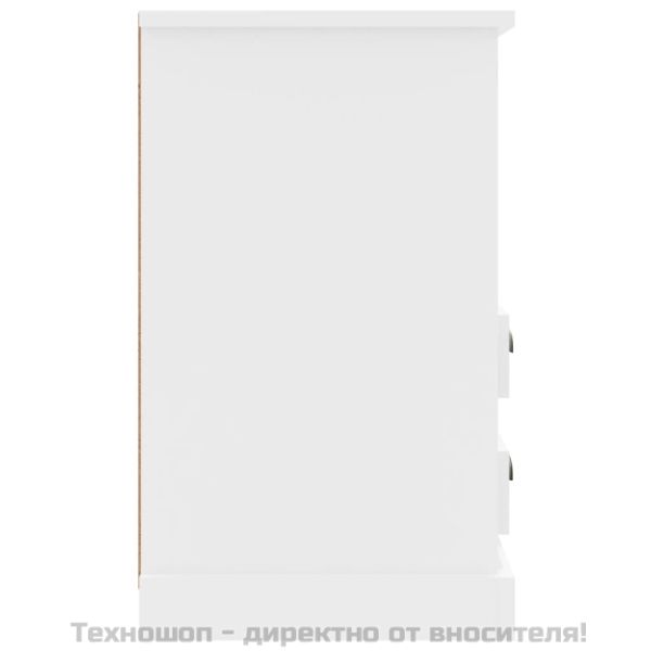 Нощни шкафчета, 2 бр, бял гланц, 43x36x60 см