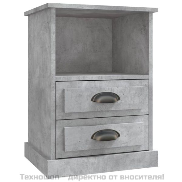 Нощно шкафче, бетонно сиво, 43x36x60 см