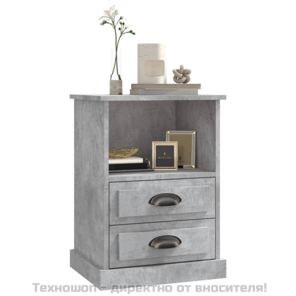 Нощно шкафче, бетонно сиво, 43x36x60 см