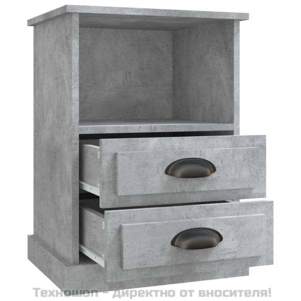 Нощно шкафче, бетонно сиво, 43x36x60 см