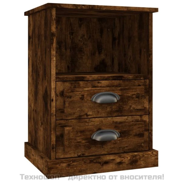 Нощни шкафчета, 2 бр, опушен дъб, 43x36x60 см