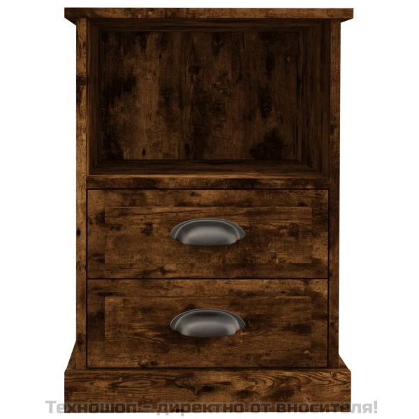 Нощни шкафчета, 2 бр, опушен дъб, 43x36x60 см