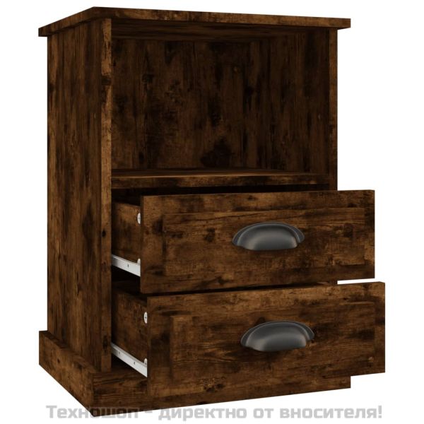 Нощни шкафчета, 2 бр, опушен дъб, 43x36x60 см