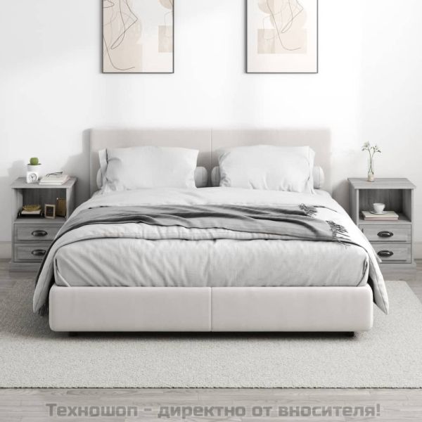 Нощни шкафчета, 2 бр, сив сонома, 43x36x60 см