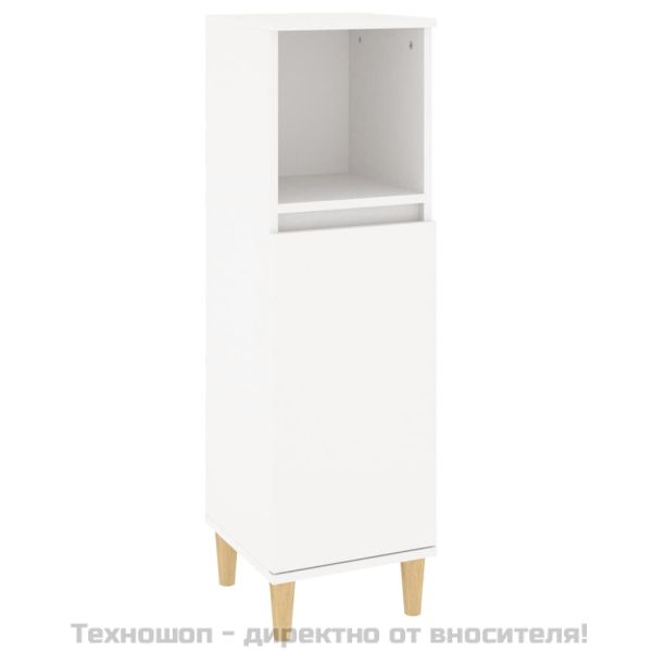 Комплект мебели за баня от 3 части, бял, инженерно дърво