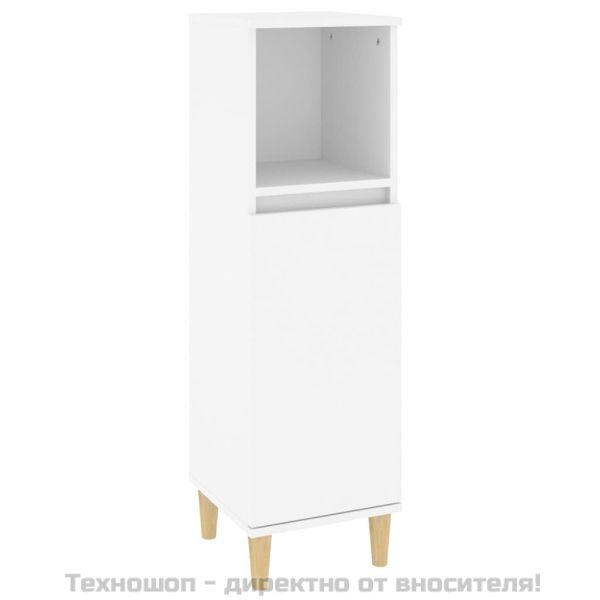 Комплект мебели за баня от 3 части, бял, инженерно дърво