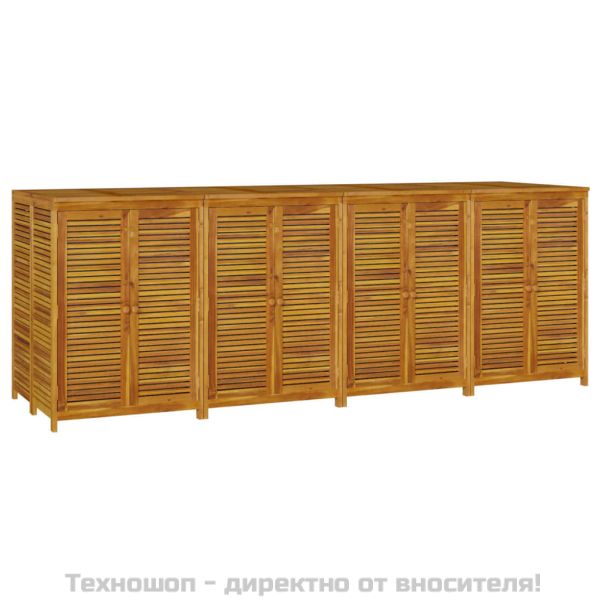 Градинска кутия за съхранение, 280x87x104 см, акация масив