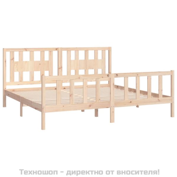 Рамка за легло с табла, бор масив, 200x200 см