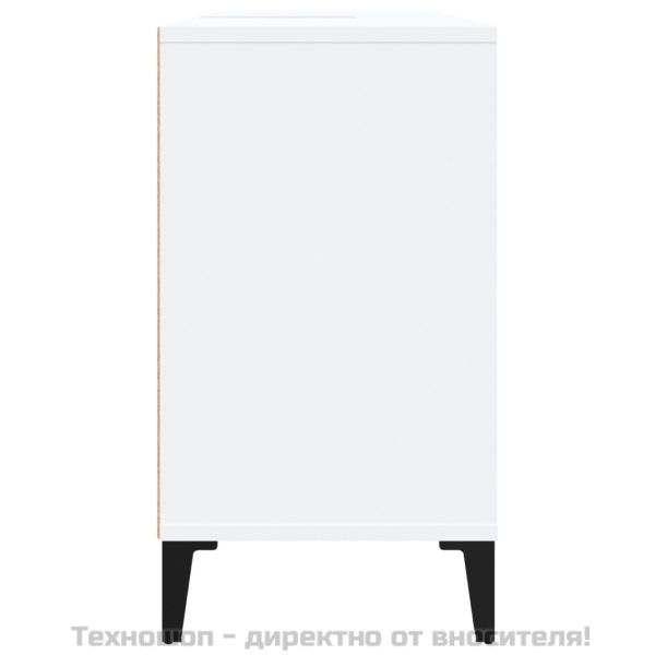 Шкаф за мивка, бял, 80x33x60 см, инженерно дърво