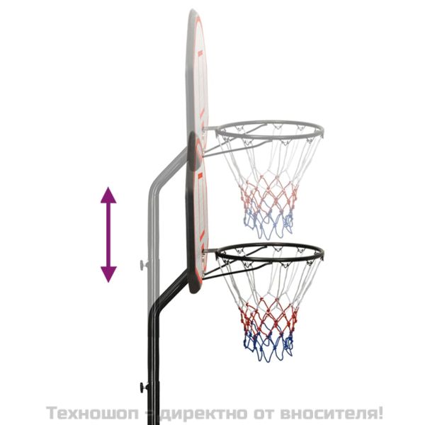 Баскетболна стойка черна 237-307 см полиетилен