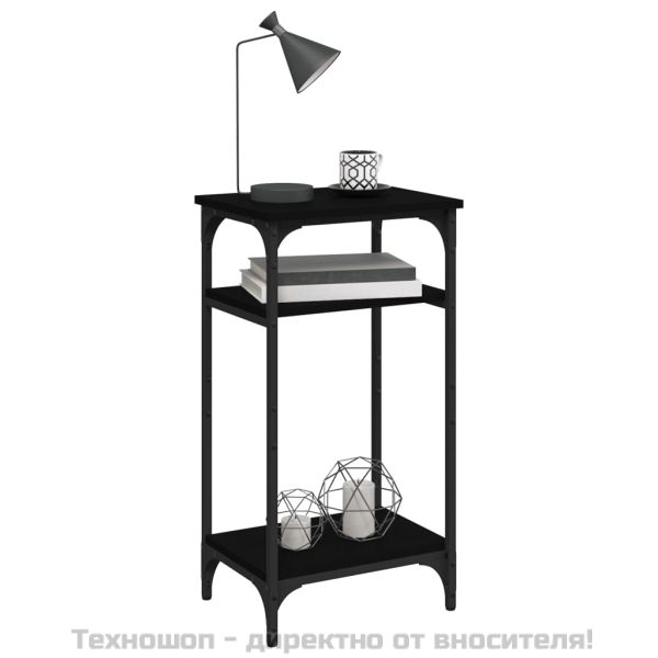 Странична маса, черна, 40x30x75 см, инженерно дърво