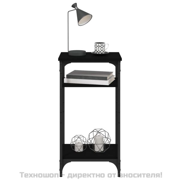 Странична маса, черна, 40x30x75 см, инженерно дърво