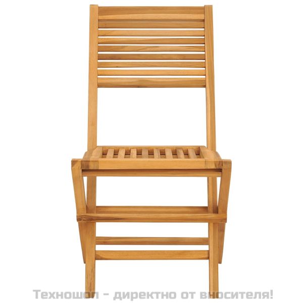 Сгъваеми градински столове, 2 бр, 47x62x90 см, тик масив
