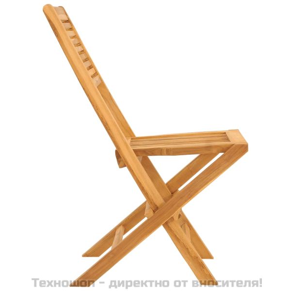 Сгъваеми градински столове, 2 бр, 47x62x90 см, тик масив