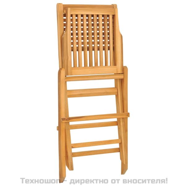 Сгъваеми градински столове, 2 бр, 47x62x90 см, тик масив