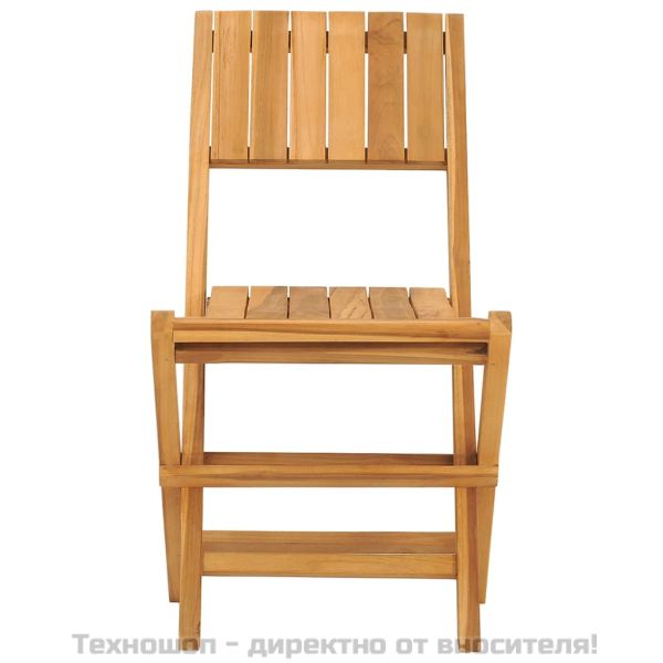 Сгъваеми градински столове, 2 бр, 47x61x90 см, тик масив