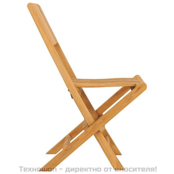Сгъваеми градински столове, 2 бр, 47x61x90 см, тик масив