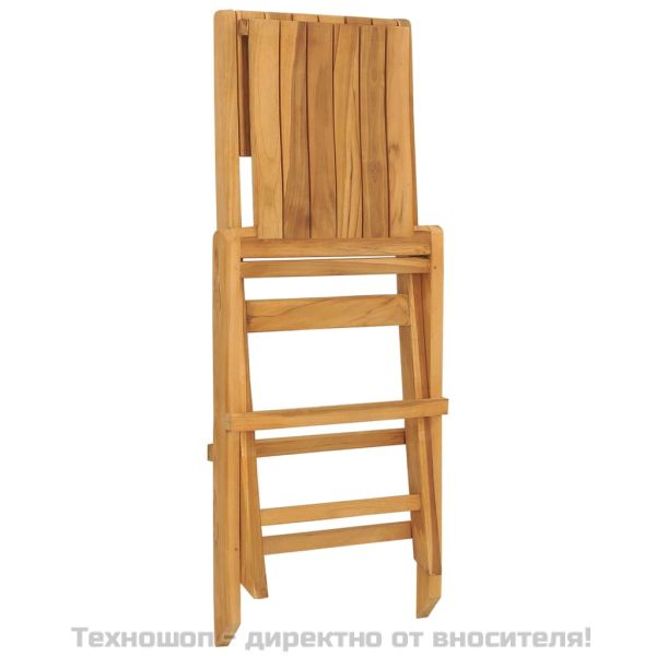 Сгъваеми градински столове, 2 бр, 47x61x90 см, тик масив