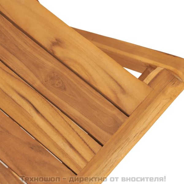 Сгъваеми градински столове, 2 бр, 47x61x90 см, тик масив