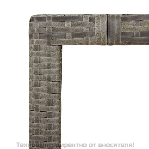 Градински трапезен комплект 7 части с възглавници сив полиратан