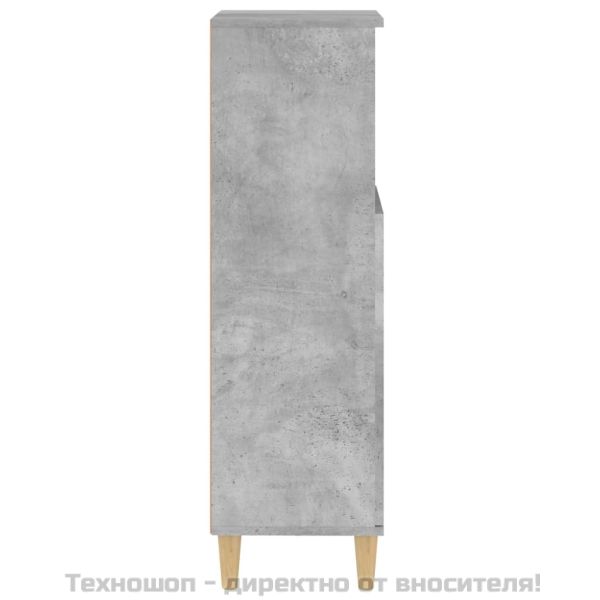 Шкаф за баня, бетонно сив, 30x30x100 см, инженерно дърво
