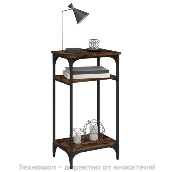 Странична маса, опушен дъб, 40x30x75 см, инженерно дърво