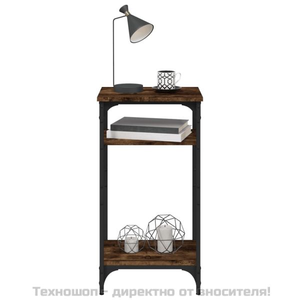 Странична маса, опушен дъб, 40x30x75 см, инженерно дърво