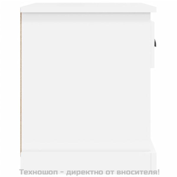 Нощни шкафчета, 2 бр, бели, 39x39x47,5 см, инженерно дърво