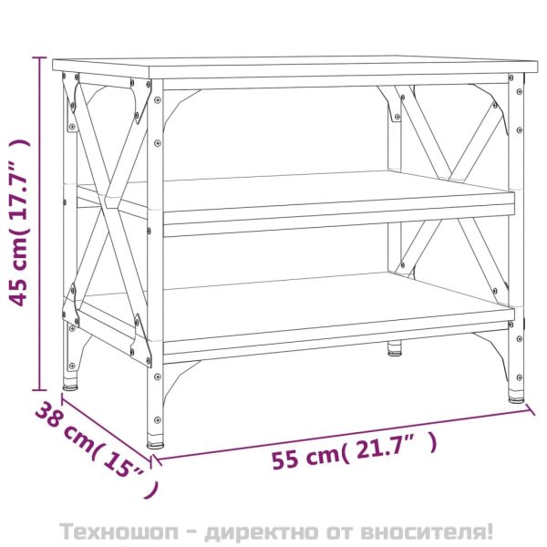 Странична маса, cив сонома, 55x38x45 см, инженерно дърво