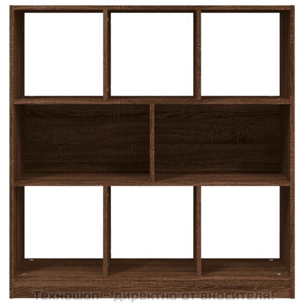 Библиотека, кафяв дъб, 97,5x29,5x100 см, инженерно дърво