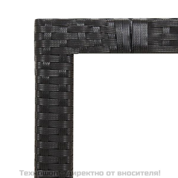 Градински трапезен комплект възглавници 5 части черен полиратан