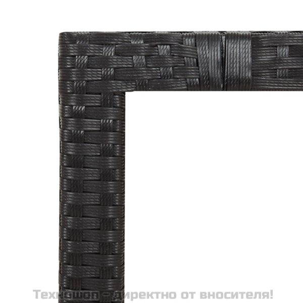 Градински трапезен комплект възглавници 5 части черен полиратан