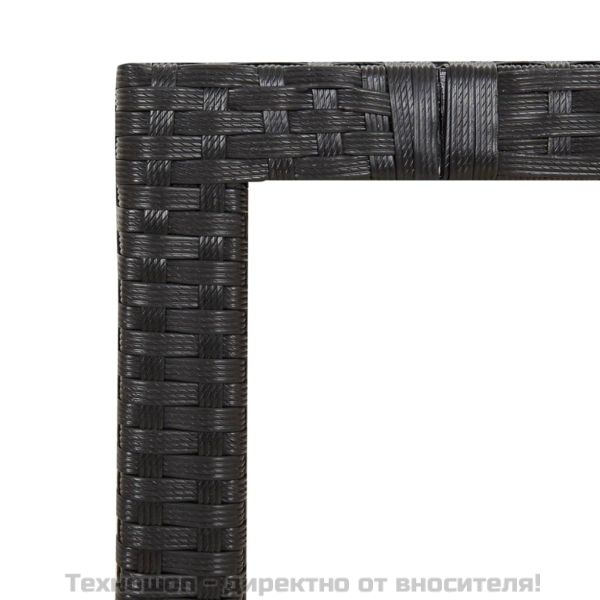 Градински трапезен комплект възглавници 5 части черен полиратан