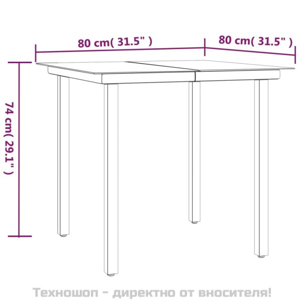 Градински трапезен комплект възглавници 5 части черен полиратан