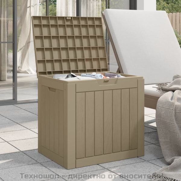 Градинска кутия за съхранение, сива, 55,5x43x53 см полипропилен