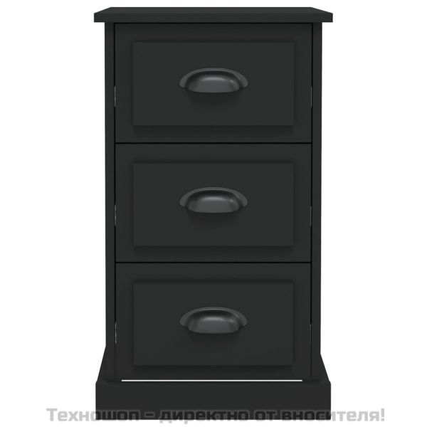 Нощно шкафче, черно, 39x39x67 см, инженерно дърво