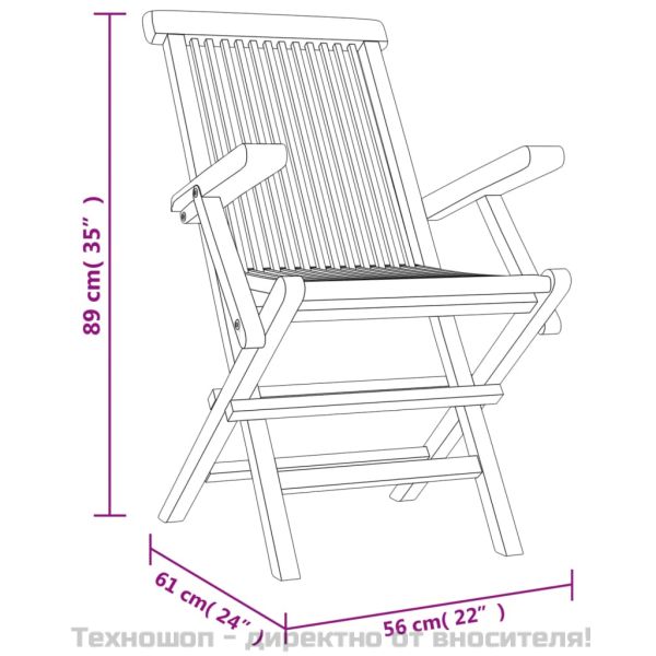 Градински трапезен комплект, 5 части, сив, тиково дърво масив