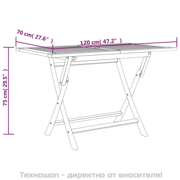 Градински трапезен комплект, 5 части, сив, тиково дърво масив