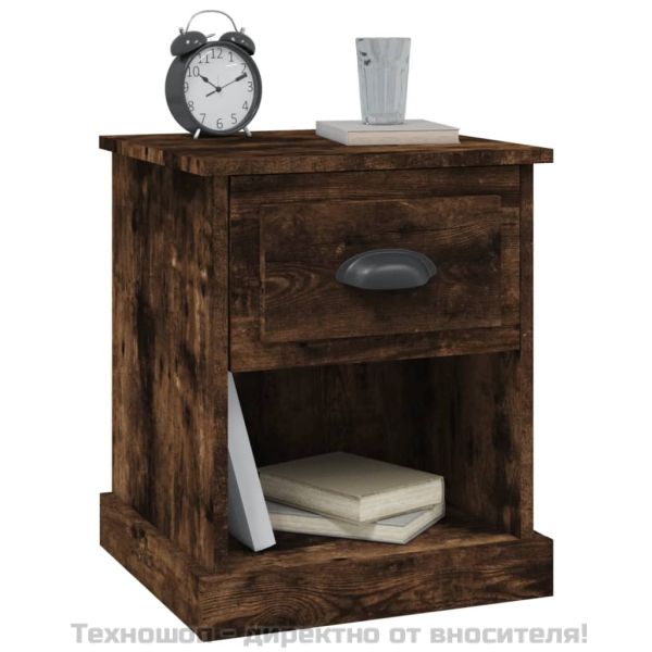 Нощни шкафчета 2 бр опушен дъб 39x39x47,5 см инженерно дърво