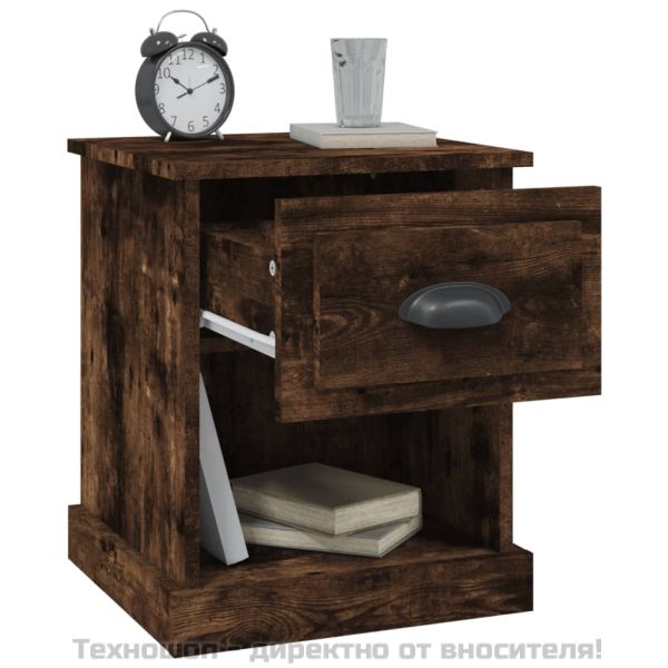 Нощни шкафчета 2 бр опушен дъб 39x39x47,5 см инженерно дърво