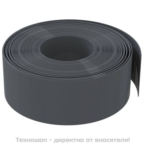 Градински кантове, 5 бр, сиви, 10 м, 20 см, полиетилен