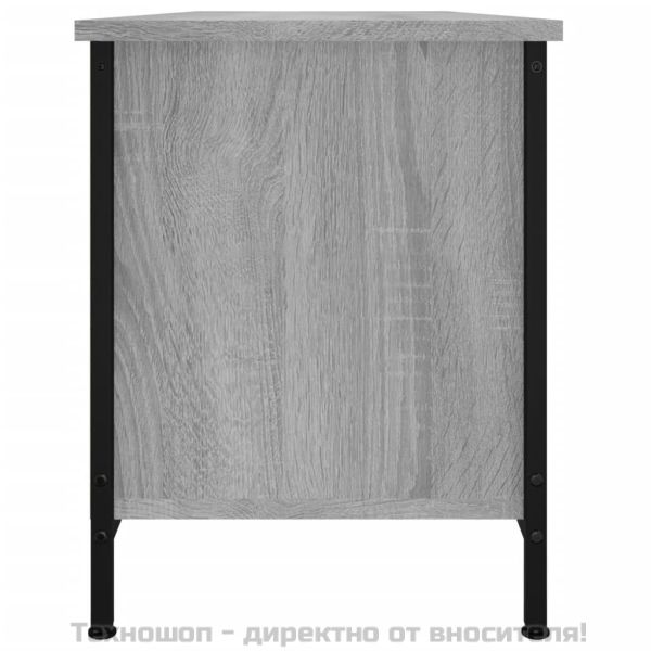 ТВ шкаф с врати, сив сонома, 102x35x45 см, инженерно дърво