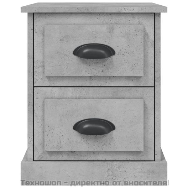 Нощни шкафчета, 2 бр, сиво, 39x39x47,5 см, инженерно дърво