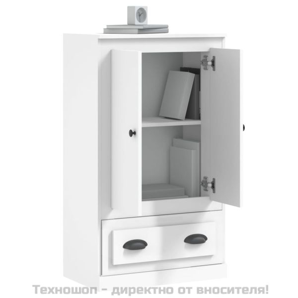 Висок шкаф, бял, 60x35,5x103,5 см, инженерно дърво